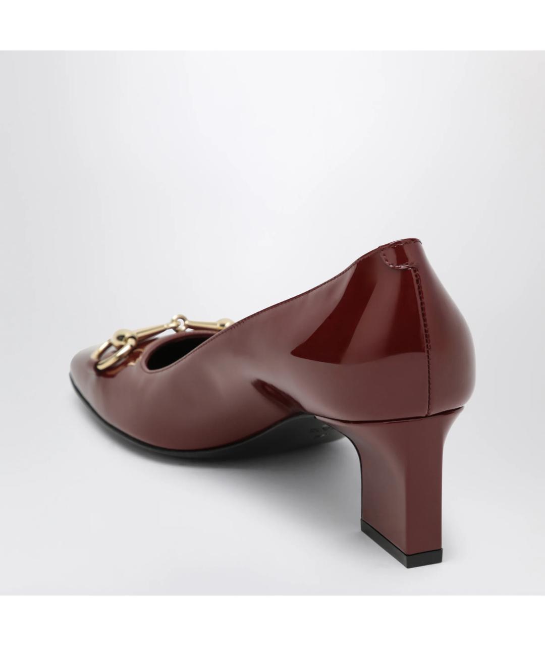 GUCCI Бордовые туфли из лакированной кожи, фото 2