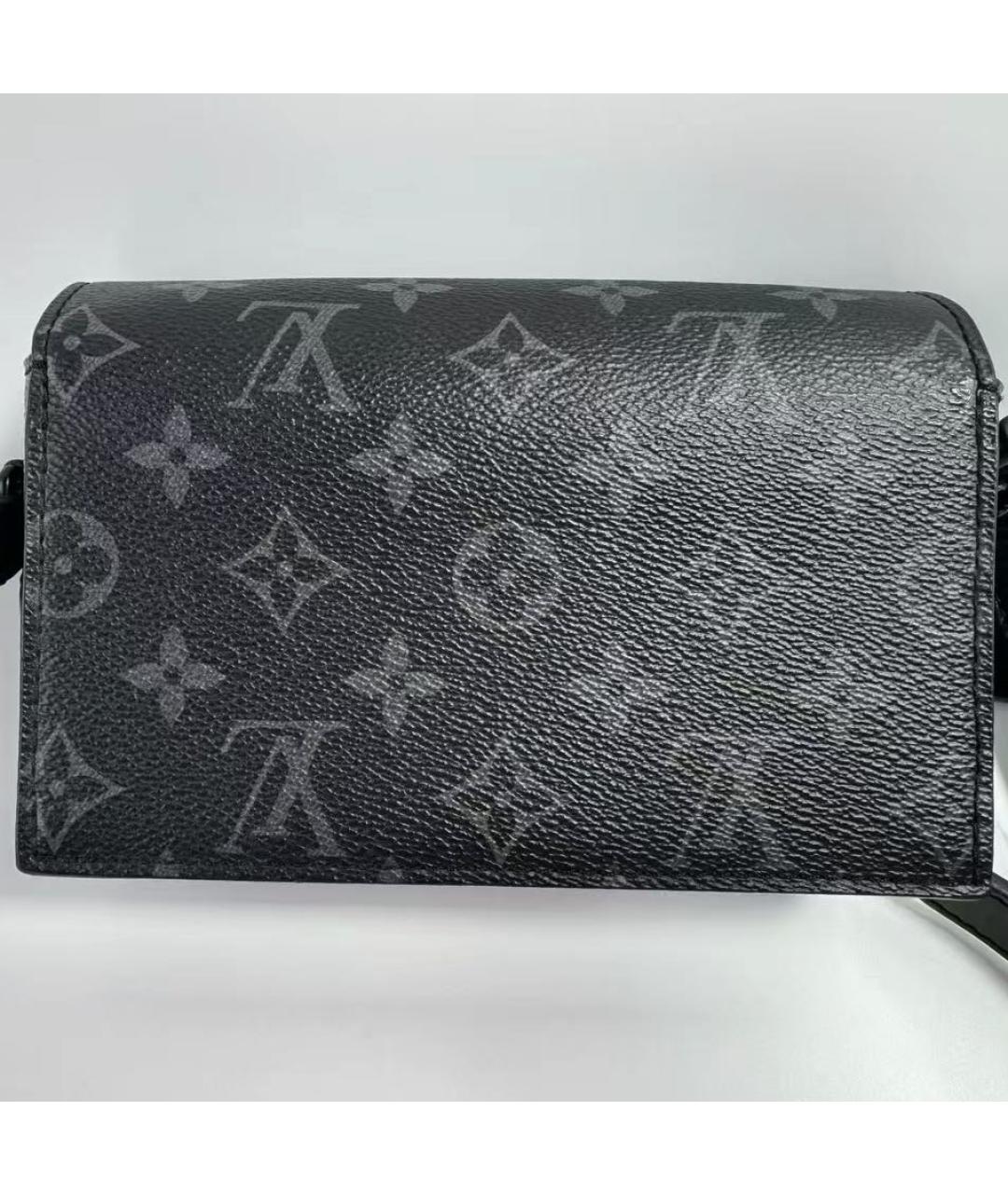 LOUIS VUITTON Черная кожаная сумка на плечо, фото 3
