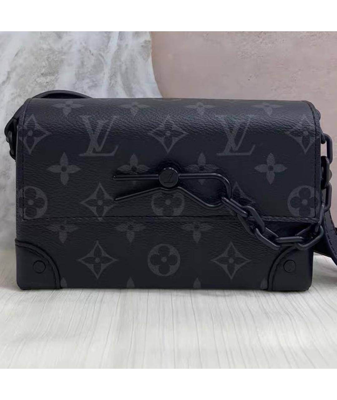 LOUIS VUITTON Черная кожаная сумка на плечо, фото 2
