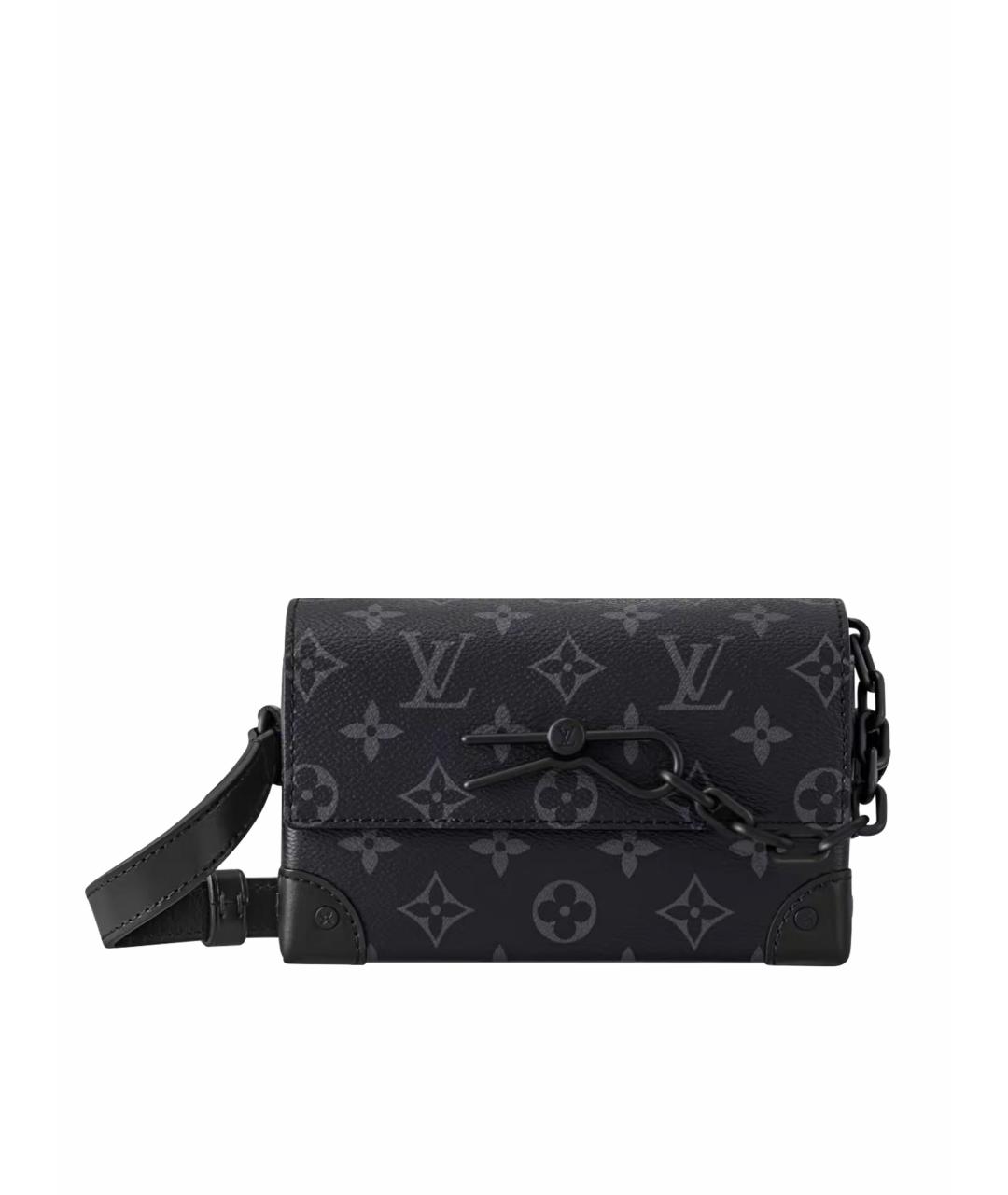 LOUIS VUITTON Черная кожаная сумка на плечо, фото 1