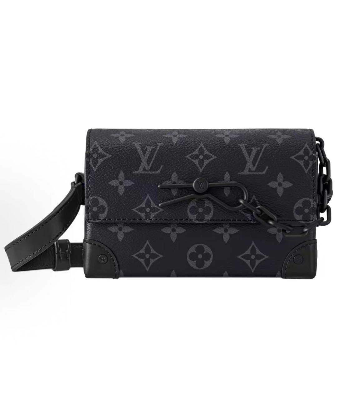LOUIS VUITTON Черная кожаная сумка на плечо, фото 5