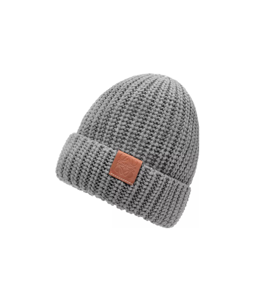 LOEWE Серая шапка, фото 3