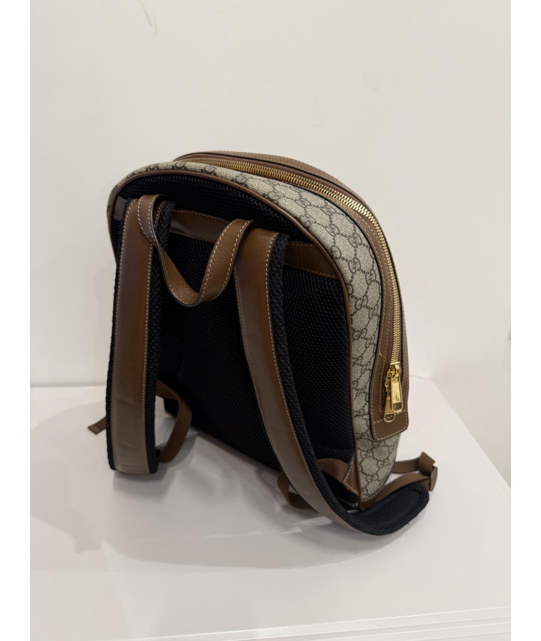 GUCCI Бежевый кожаный рюкзак, фото 6