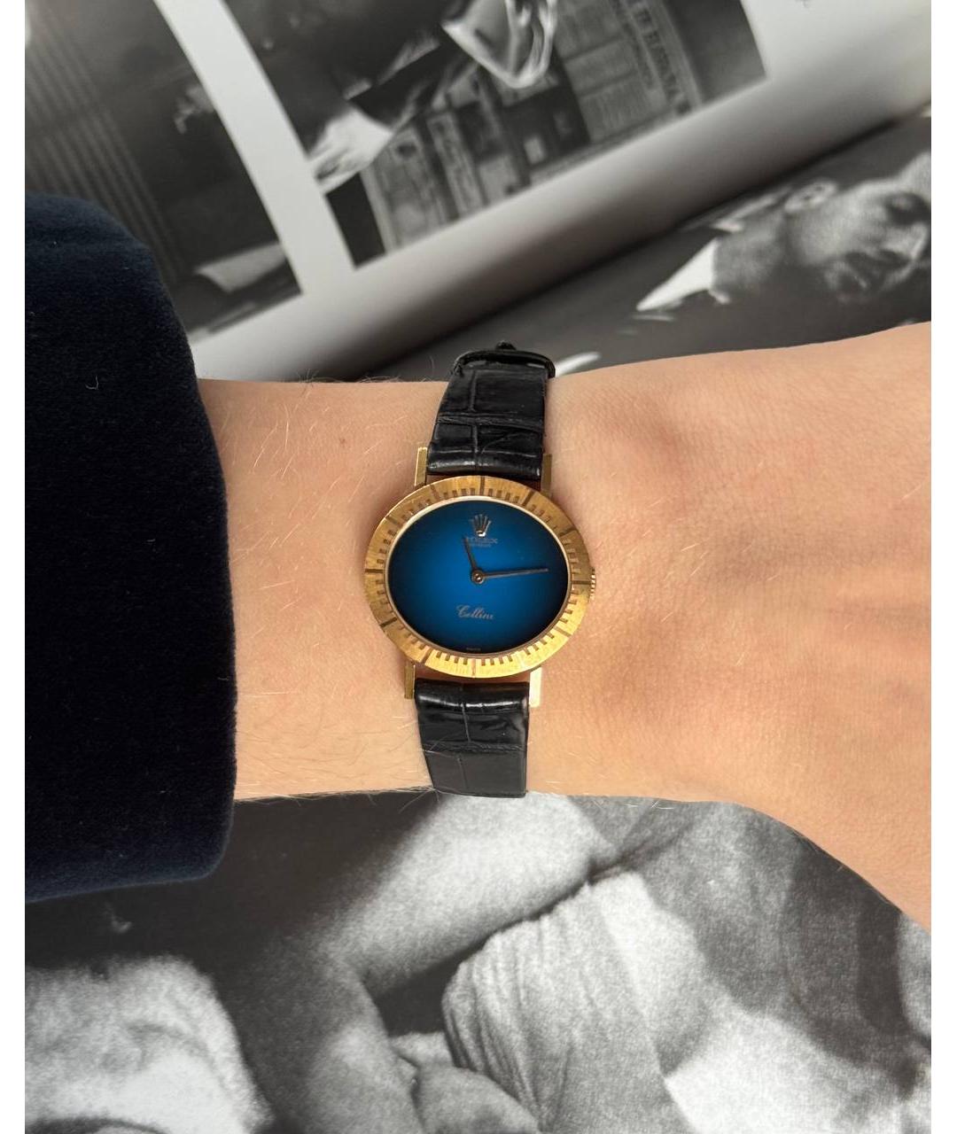 ROLEX Синие часы из желтого золота, фото 6