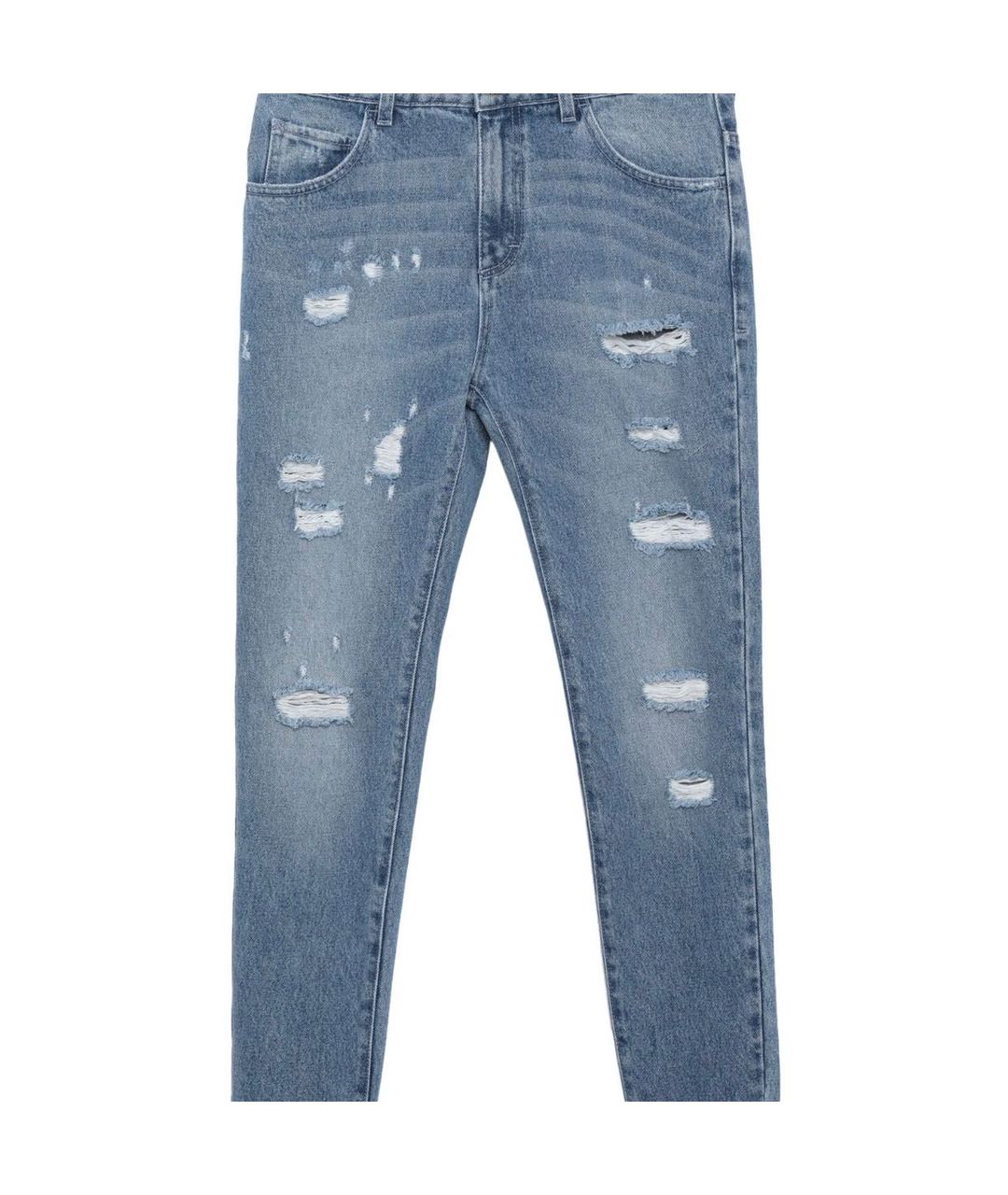 BLUGIRL Синие хлопковые джинсы слим, фото 1