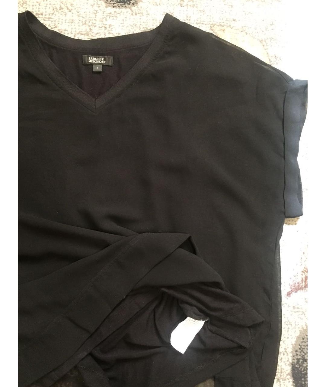 BADGLEY MISCHKA Черная вискозная блузы, фото 2