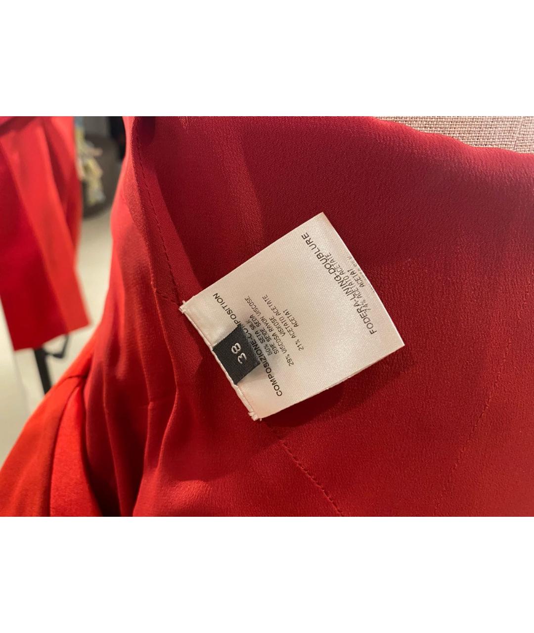 ALEXANDER MCQUEEN Красное шелковое коктейльное платье, фото 5