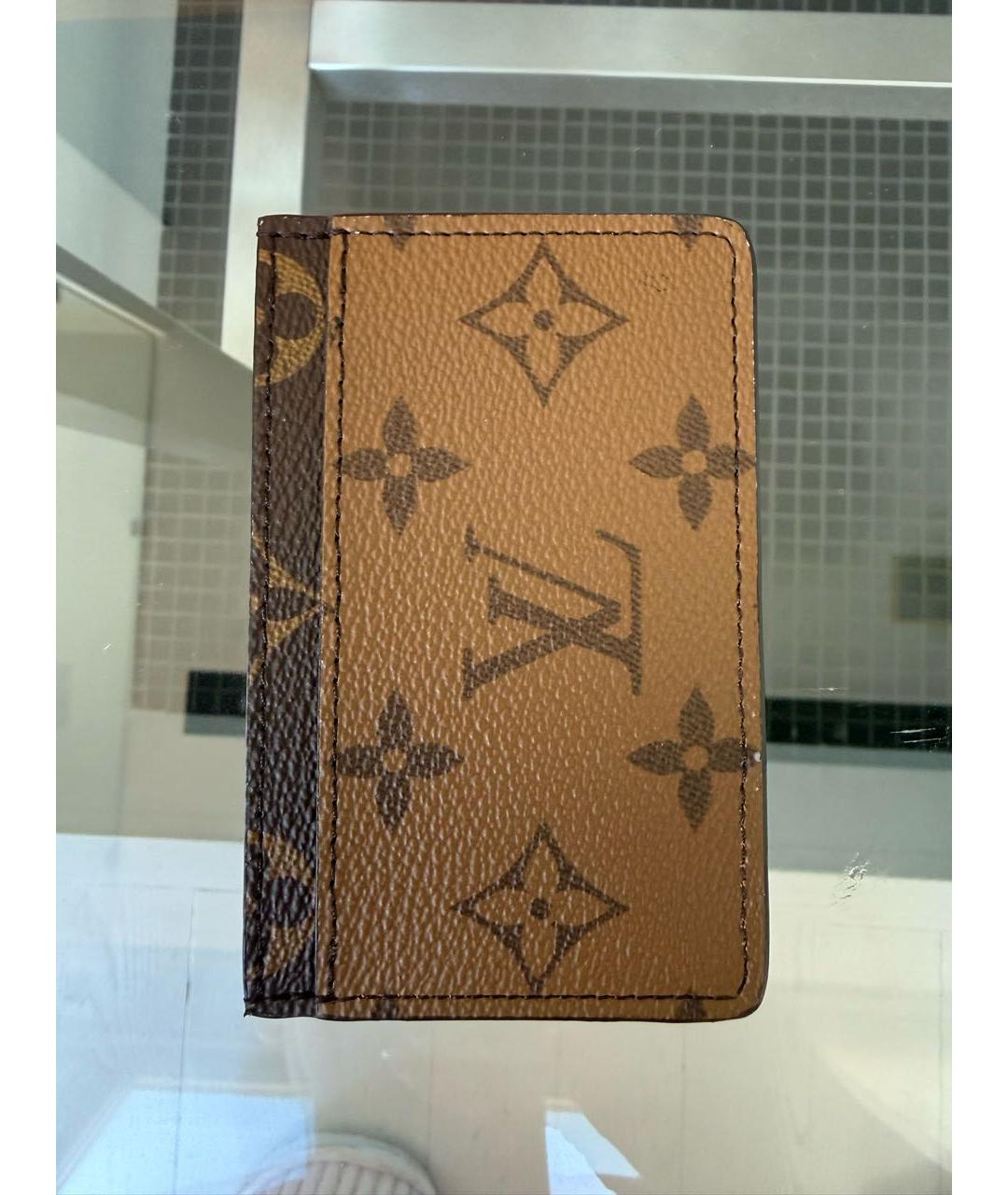 LOUIS VUITTON Коричневая кожаная визитница, фото 7