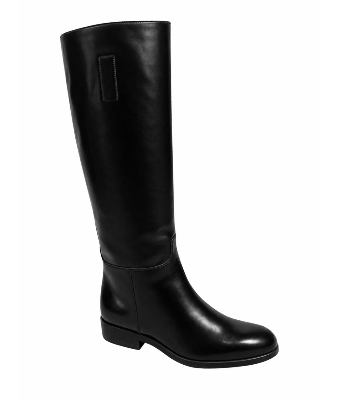 JIL SANDER Черные кожаные сапоги, фото 1