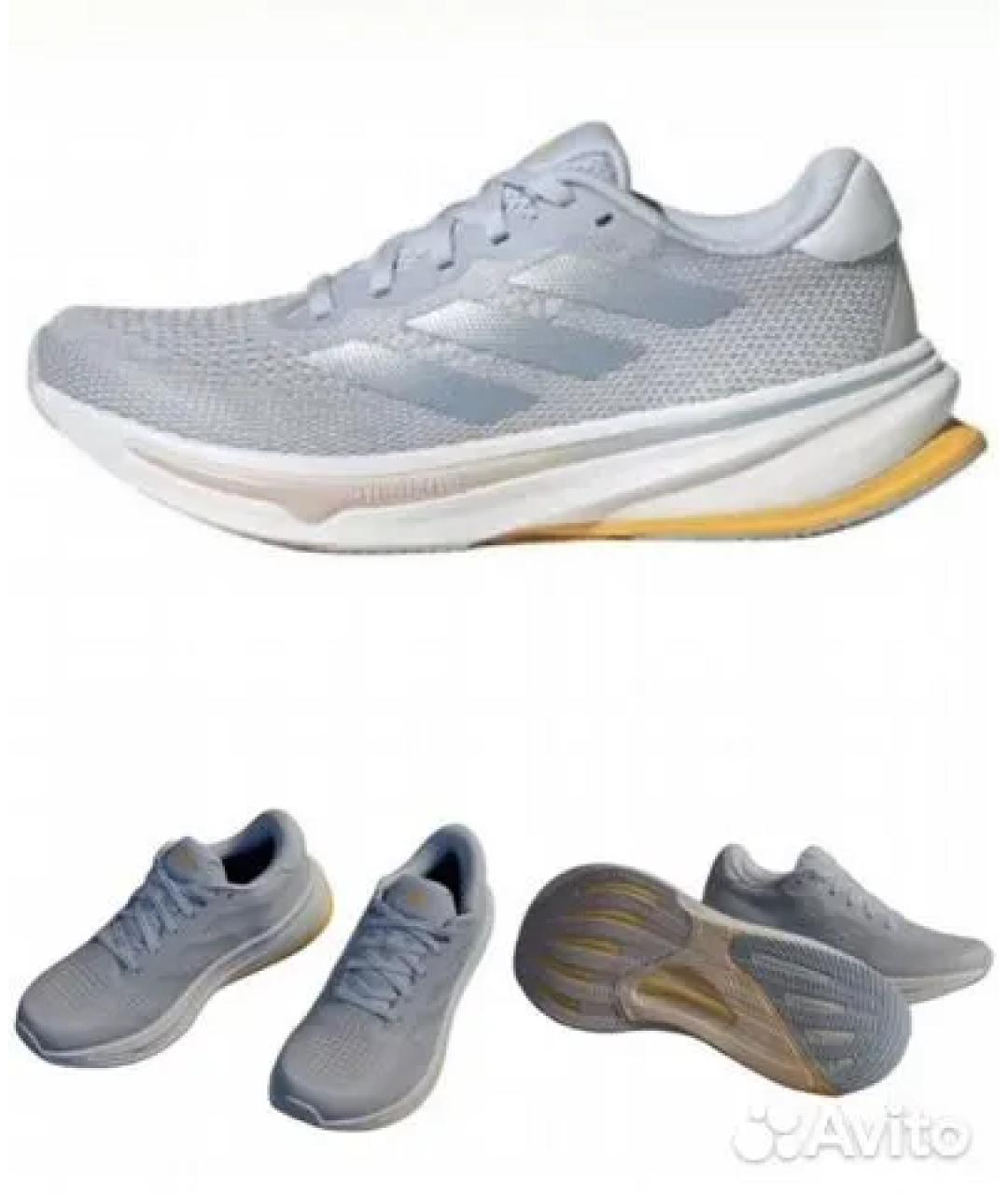 ADIDAS Серые текстильные кроссовки, фото 3
