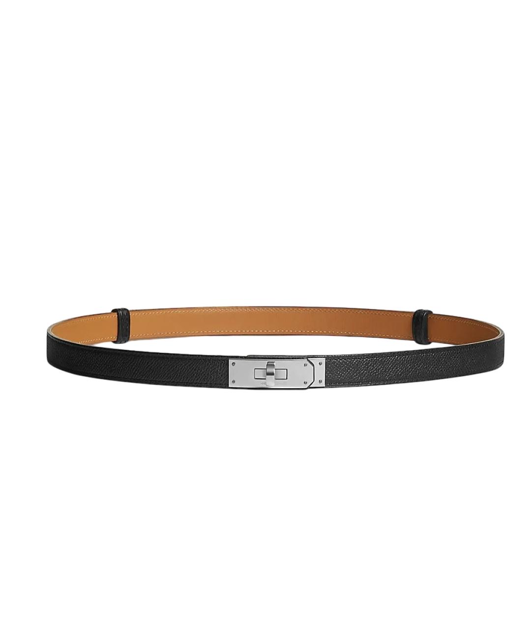 HERMES Черный кожаный ремень, фото 5