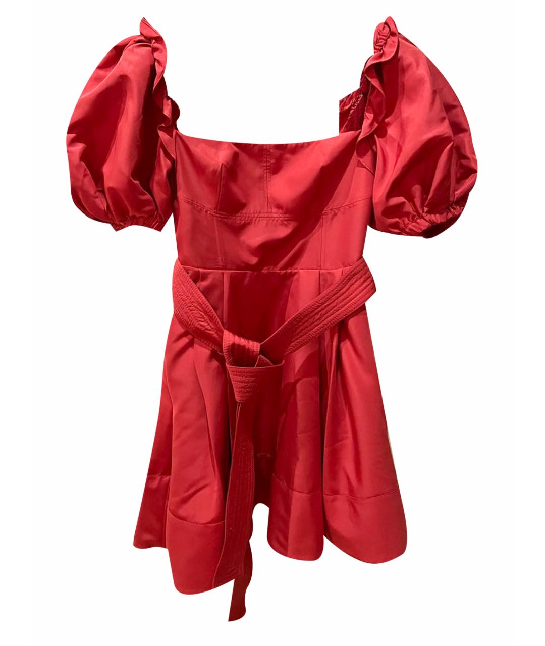 SELF-PORTRAIT Красное полиэстеровое коктейльное платье, фото 7