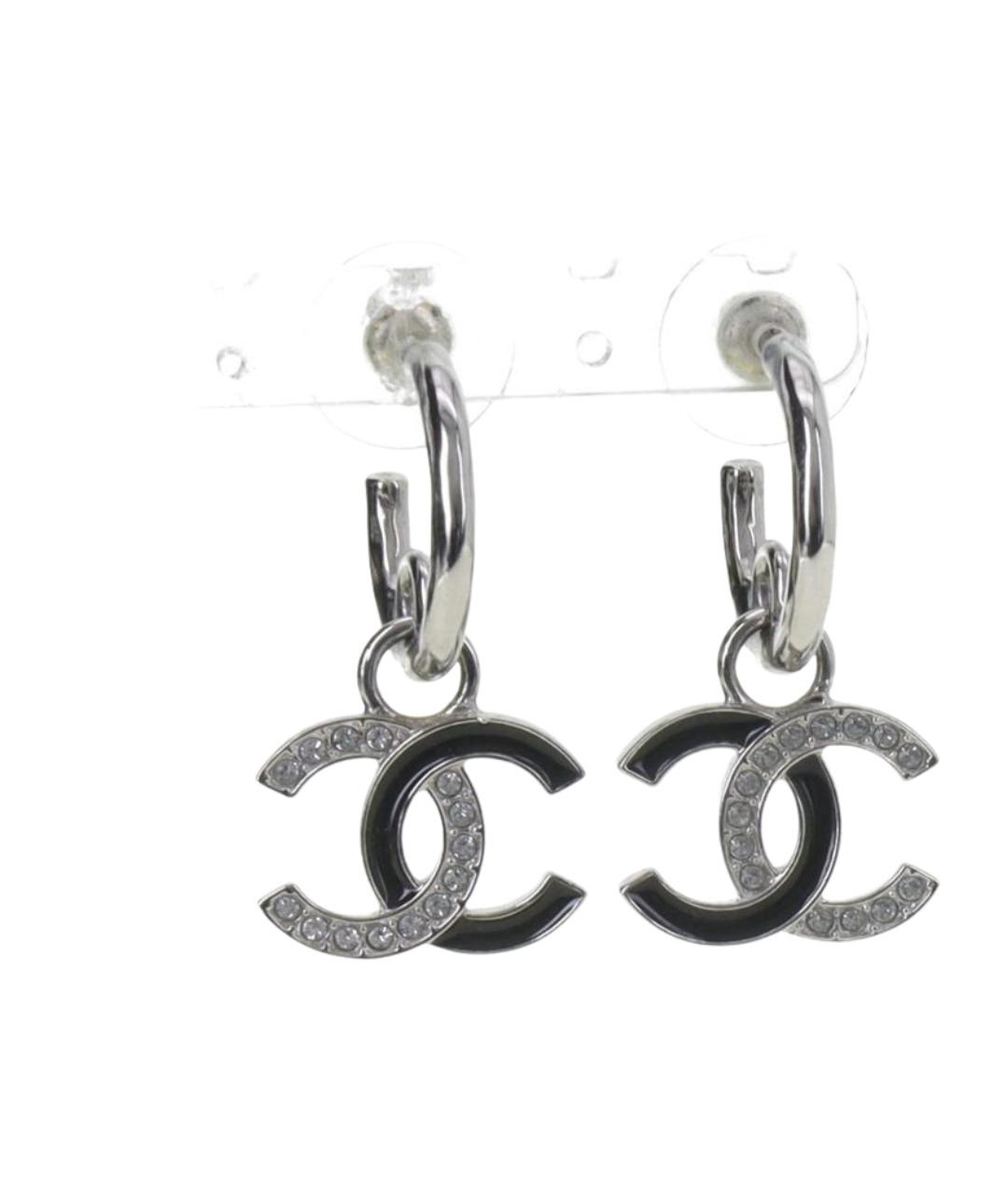 CHANEL Серебряные пластиковые серьги, фото 1