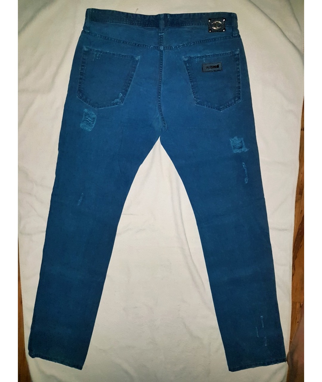 JUST CAVALLI Голубые хлопковые джинсы, фото 2