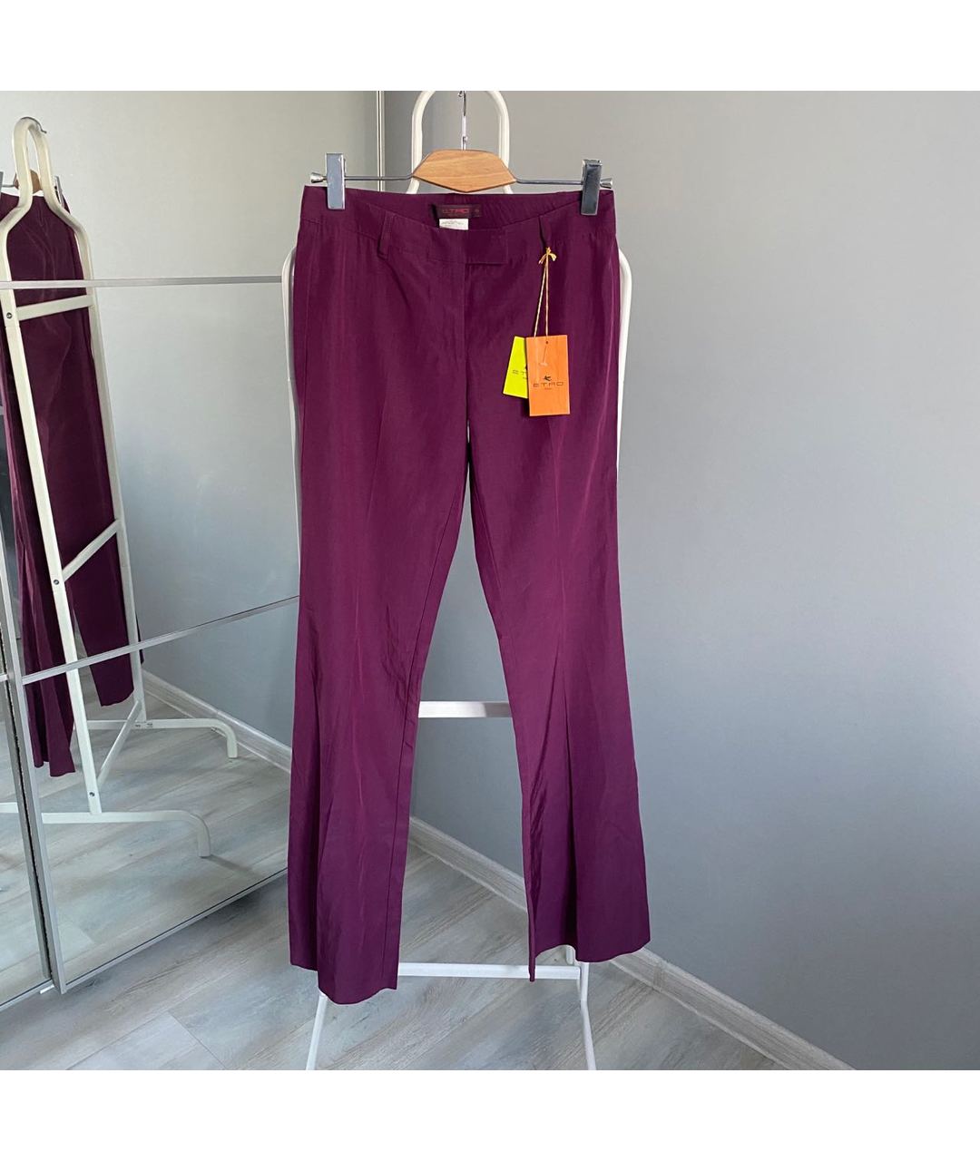 ETRO Фиолетовые ацетатные брюки широкие, фото 6