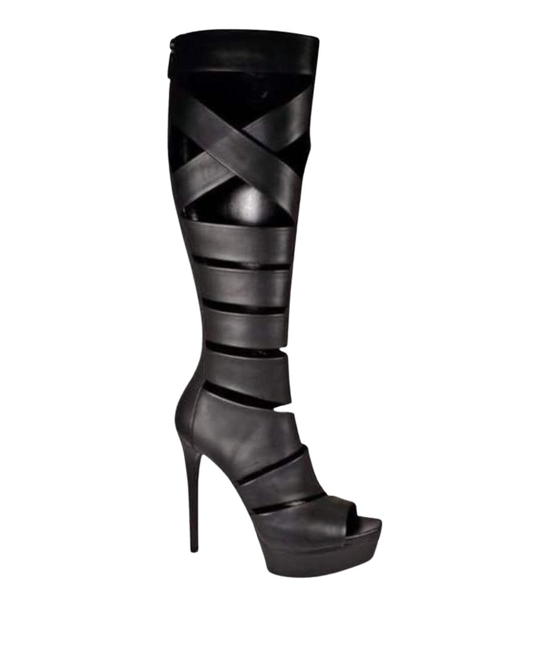 GUCCI Черные кожаные сапоги, фото 1