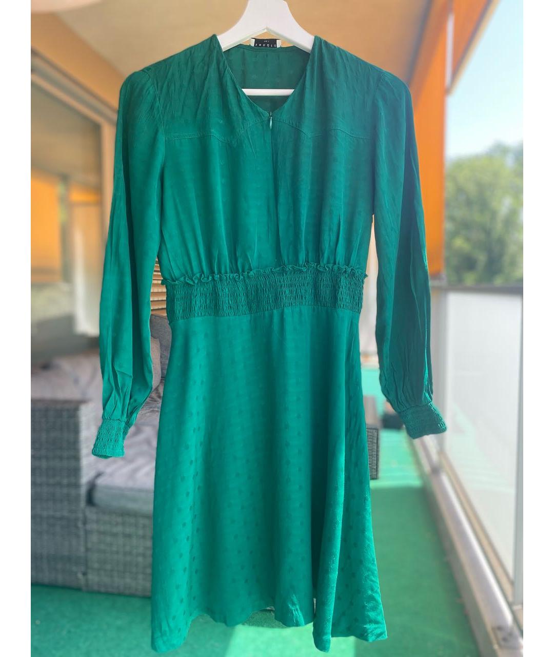 SANDRO Зеленые вискозное повседневное платье, фото 6