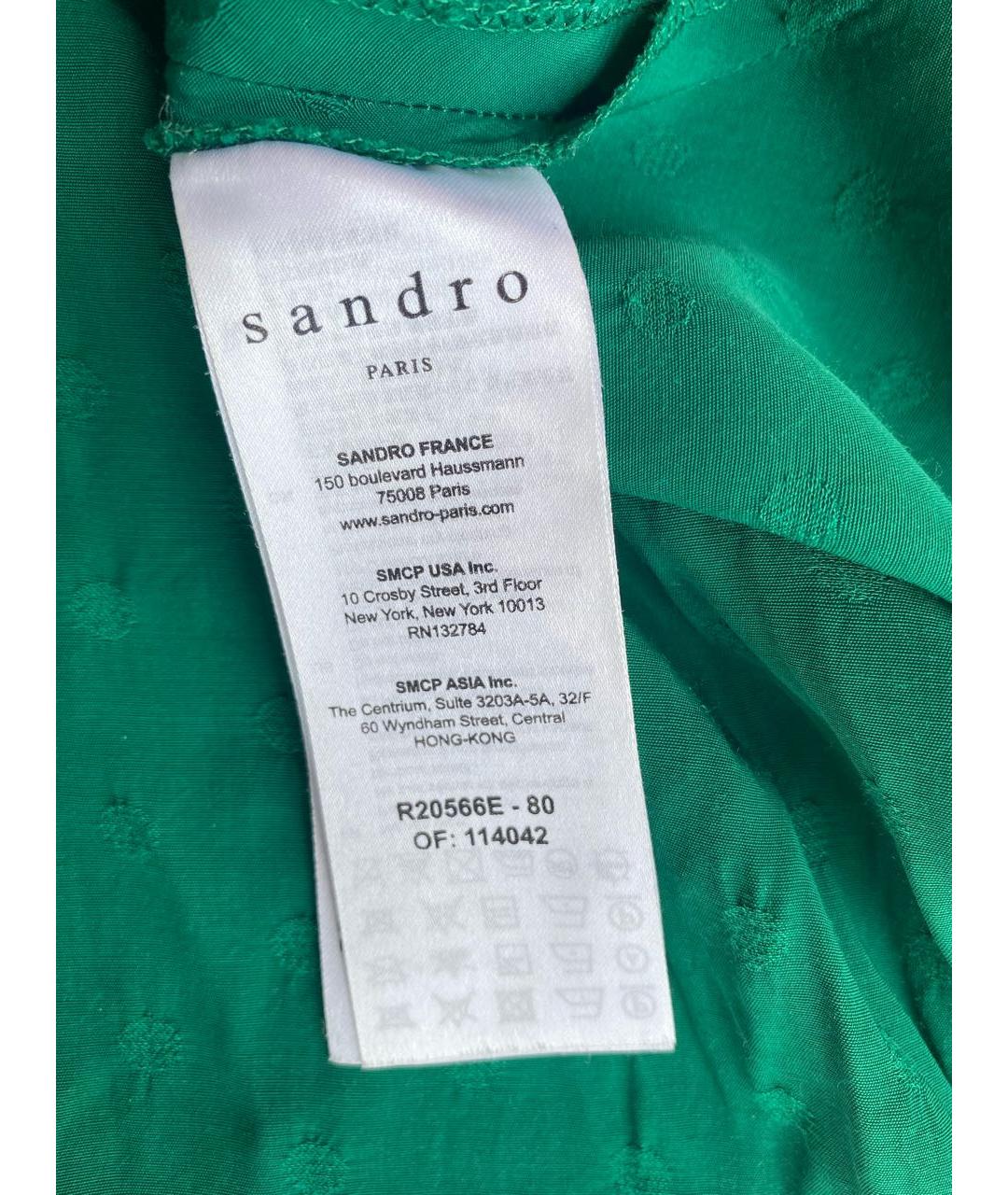 SANDRO Зеленые вискозное повседневное платье, фото 7