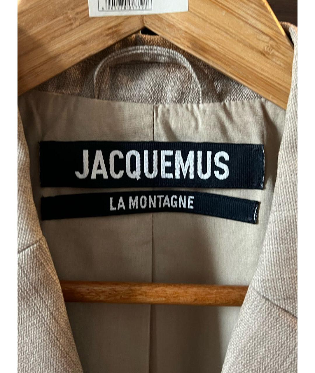 JACQUEMUS Бежевый льняной жакет/пиджак, фото 3