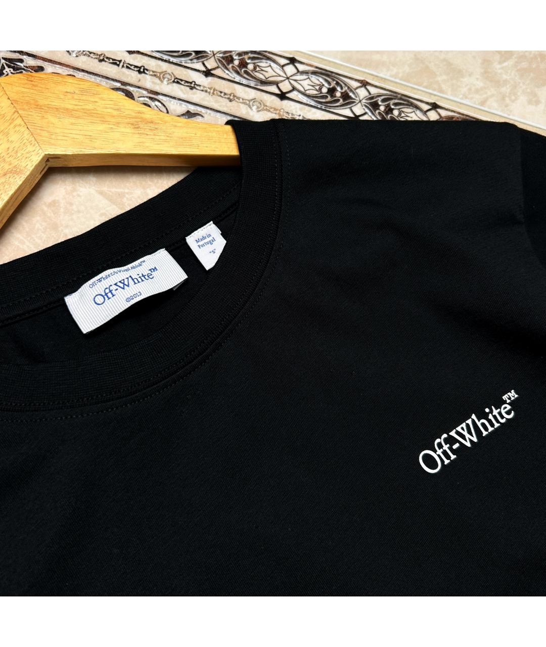 OFF-WHITE Черная хлопковая футболка, фото 3