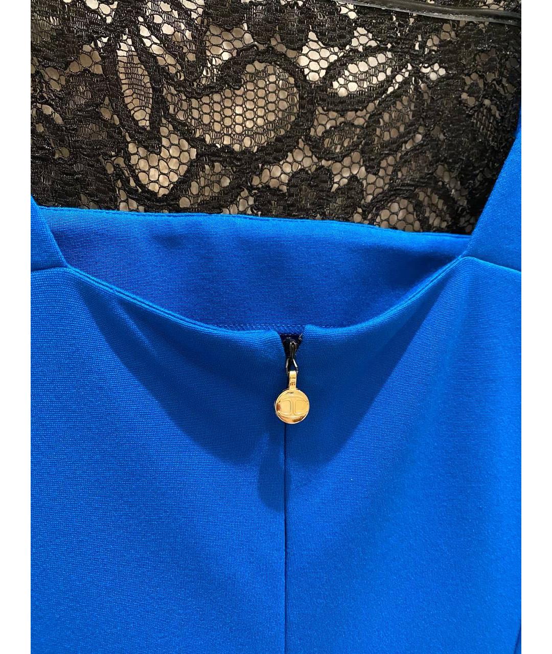 JUST CAVALLI Синее вискозное коктейльное платье, фото 4