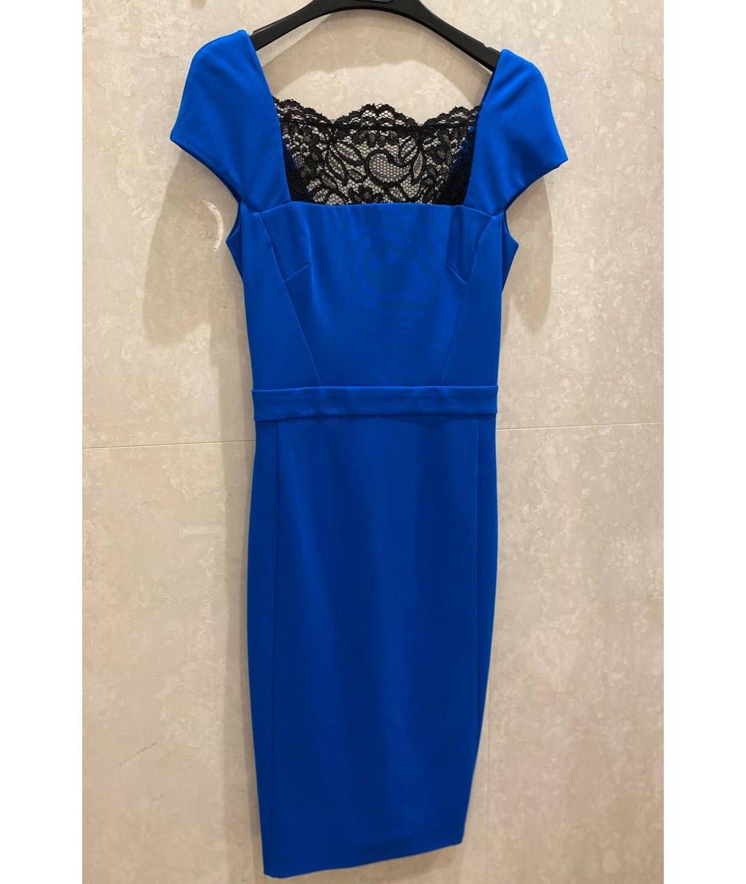 JUST CAVALLI Синее вискозное коктейльное платье, фото 8