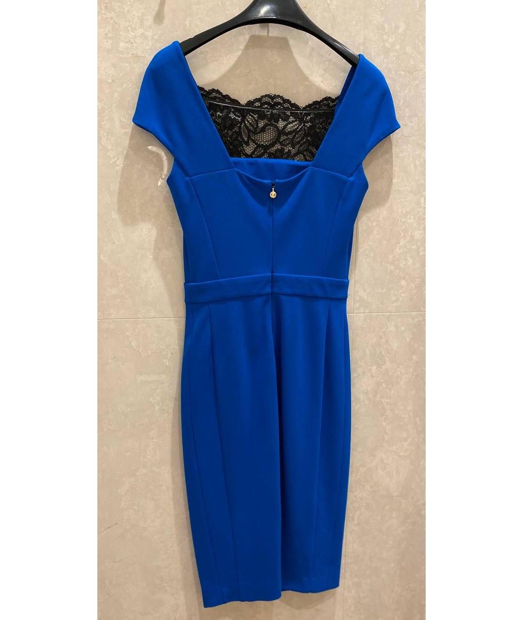 JUST CAVALLI Синее вискозное коктейльное платье, фото 2