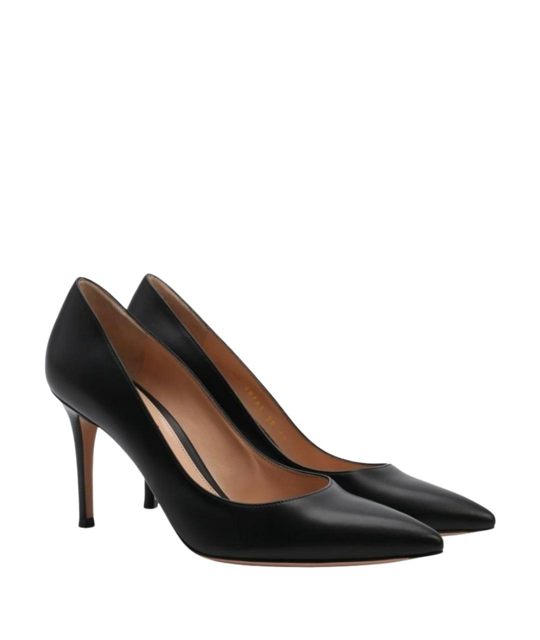 GIANVITO ROSSI Черные кожаные туфли, фото 1