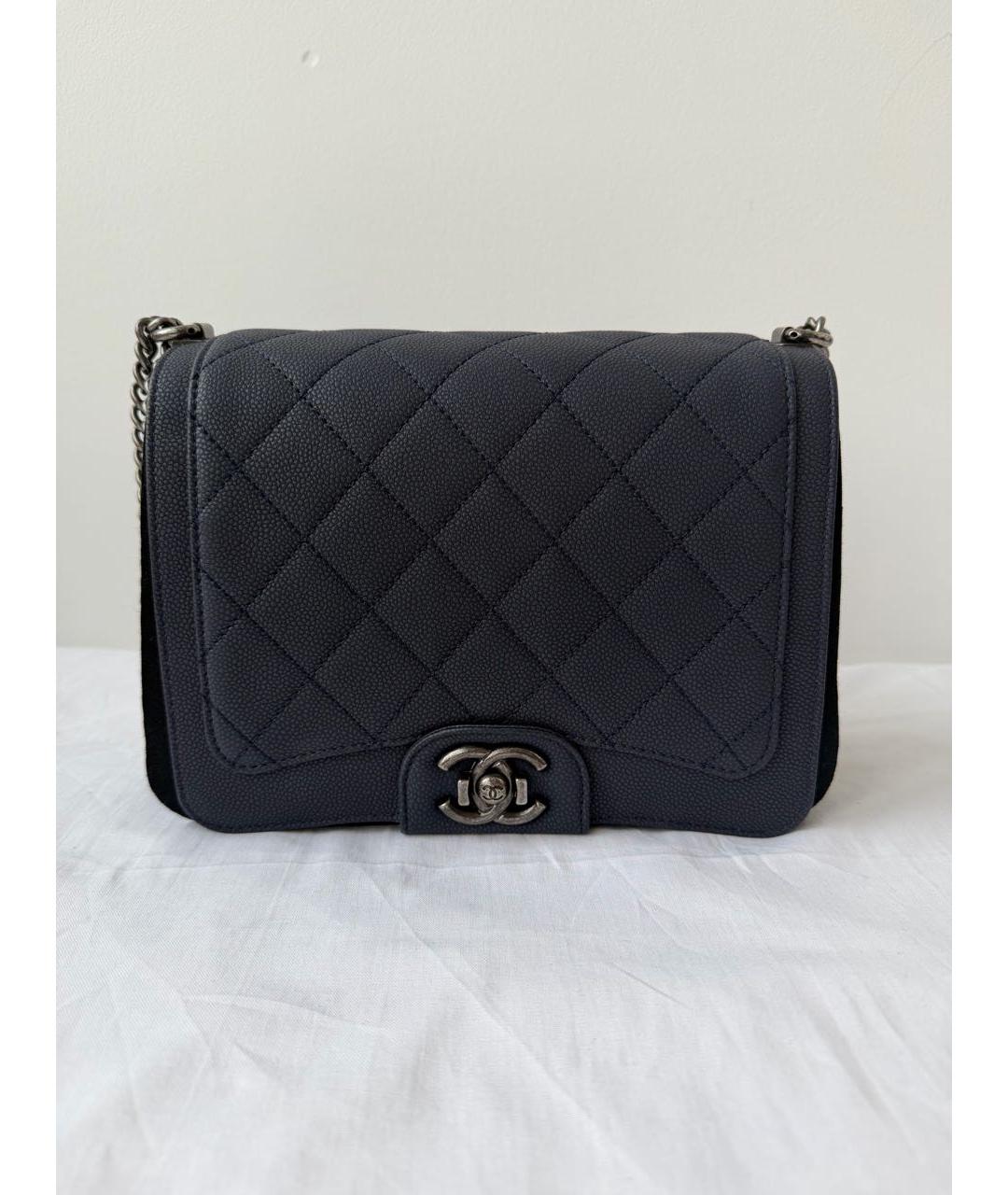 CHANEL Синяя кожаная сумка через плечо, фото 8