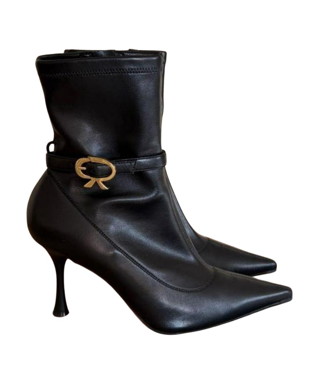 GIANVITO ROSSI Черные кожаные ботильоны, фото 1