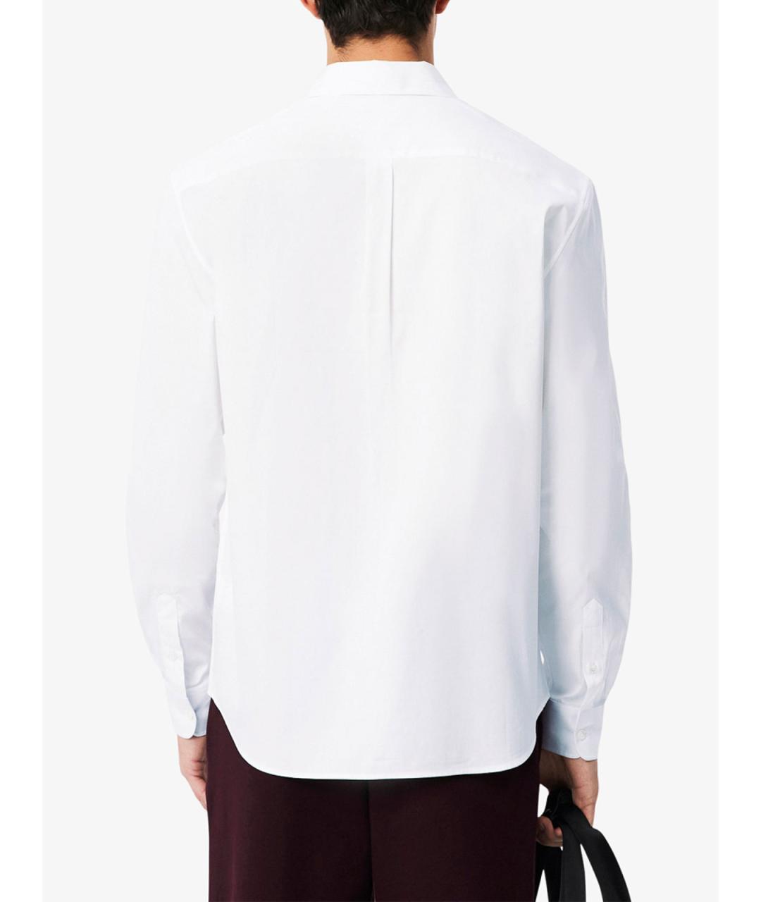 LACOSTE Белая хлопковая кэжуал рубашка, фото 4