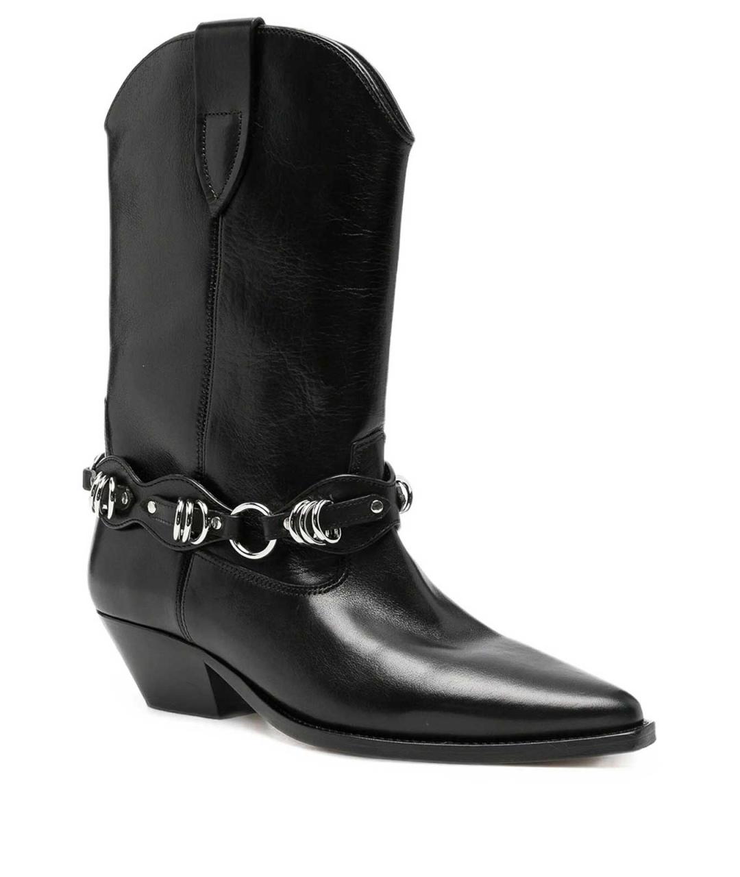 ISABEL MARANT Черные кожаные сапоги, фото 2