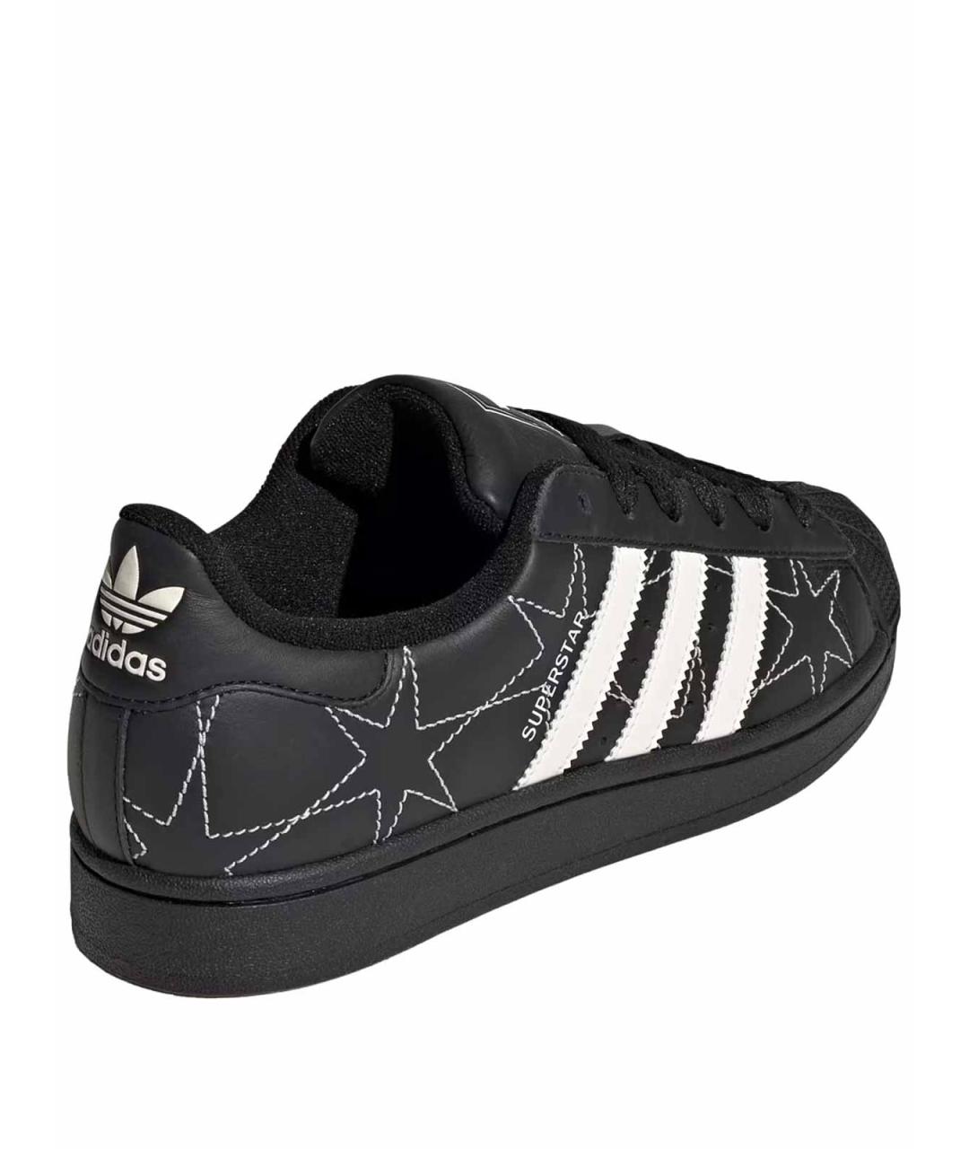ADIDAS Черные кожаные кроссовки, фото 3