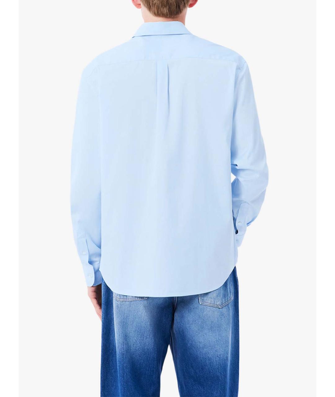 LACOSTE Синяя хлопковая кэжуал рубашка, фото 4