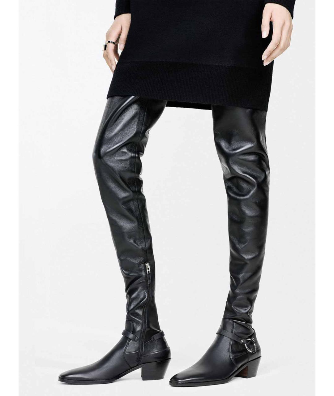 TOM FORD Черные кожаные ботфорты, фото 2
