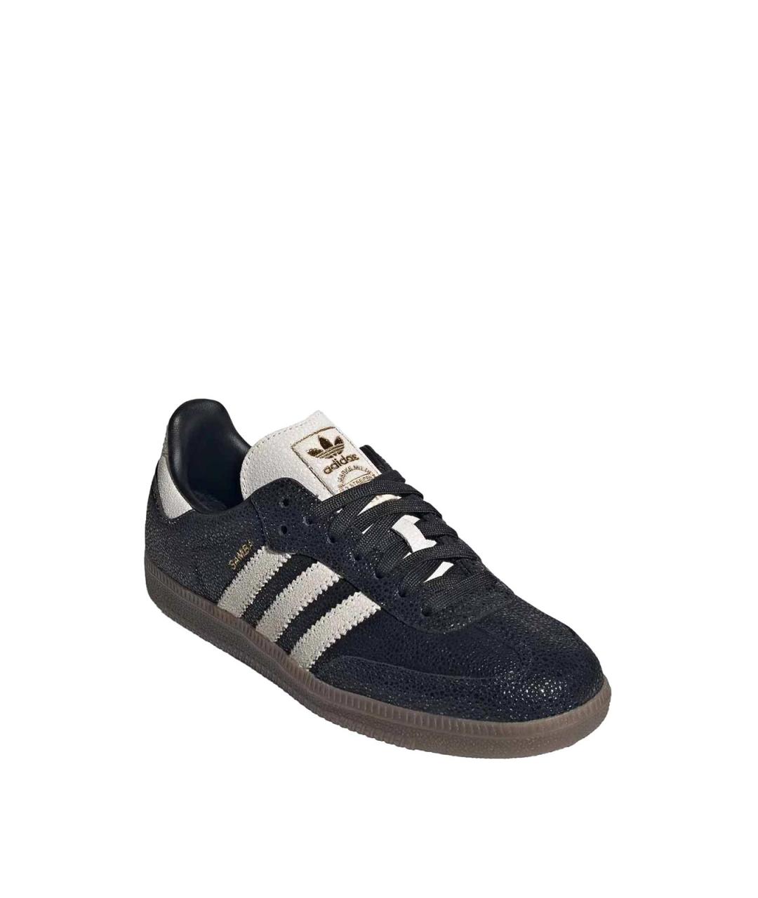 ADIDAS Черные кожаные кроссовки, фото 2