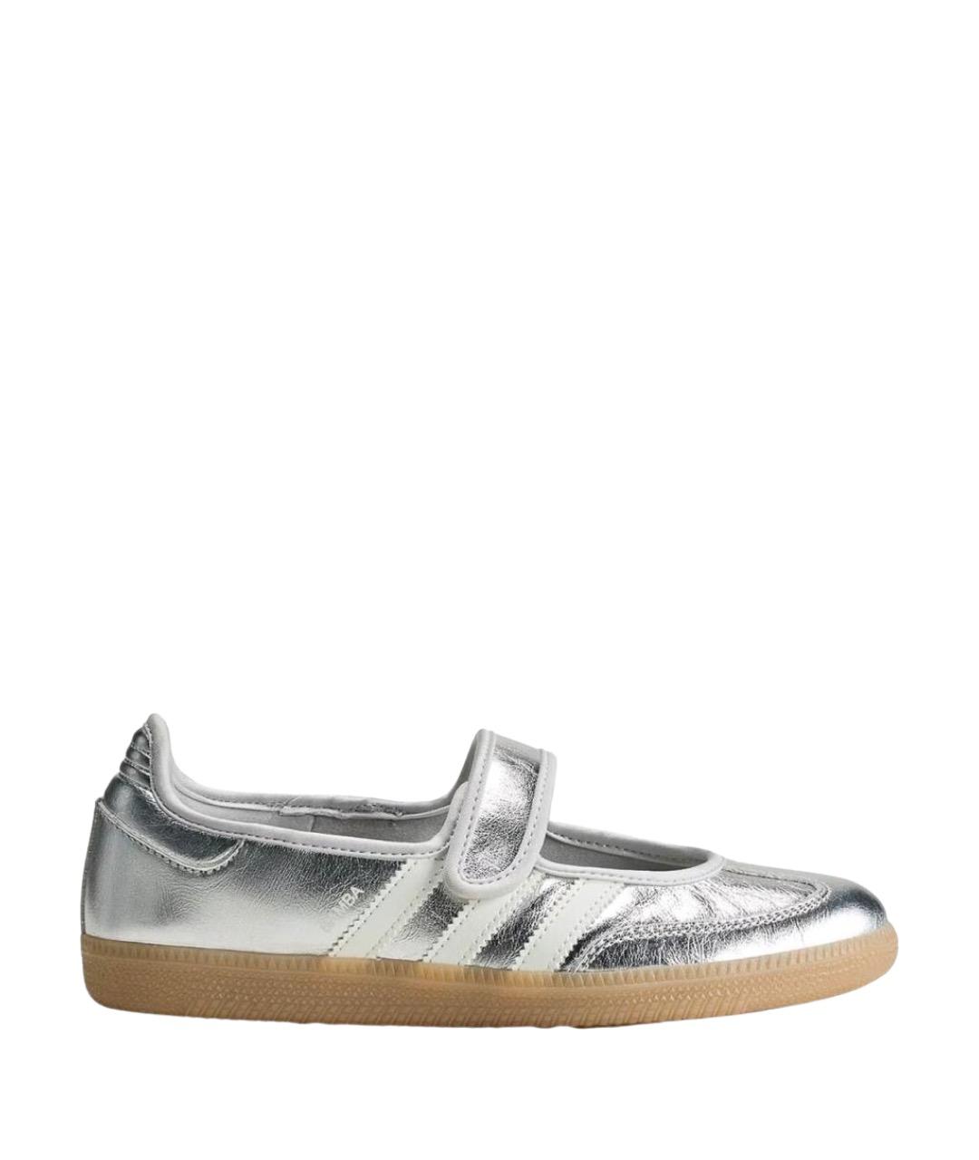ADIDAS Серебряные кожаные балетки, фото 1