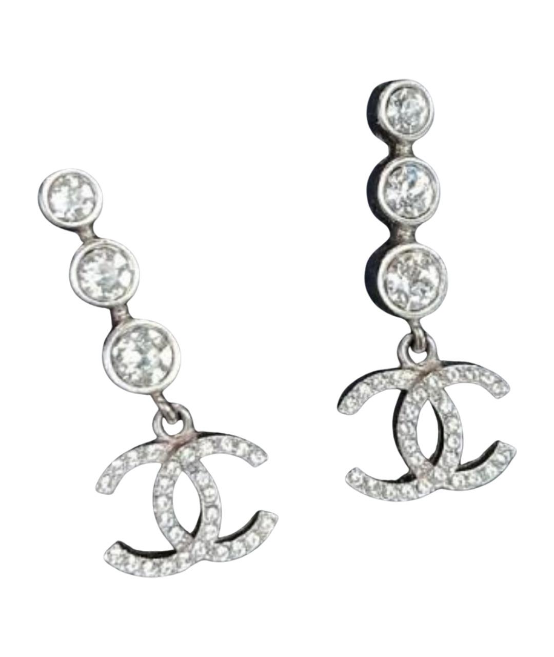 CHANEL Серебряные металлические серьги, фото 1