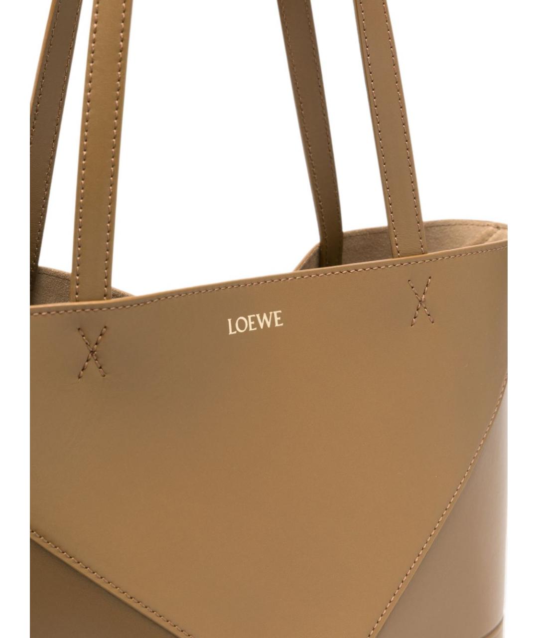 LOEWE Коричневая кожаная сумка тоут, фото 3