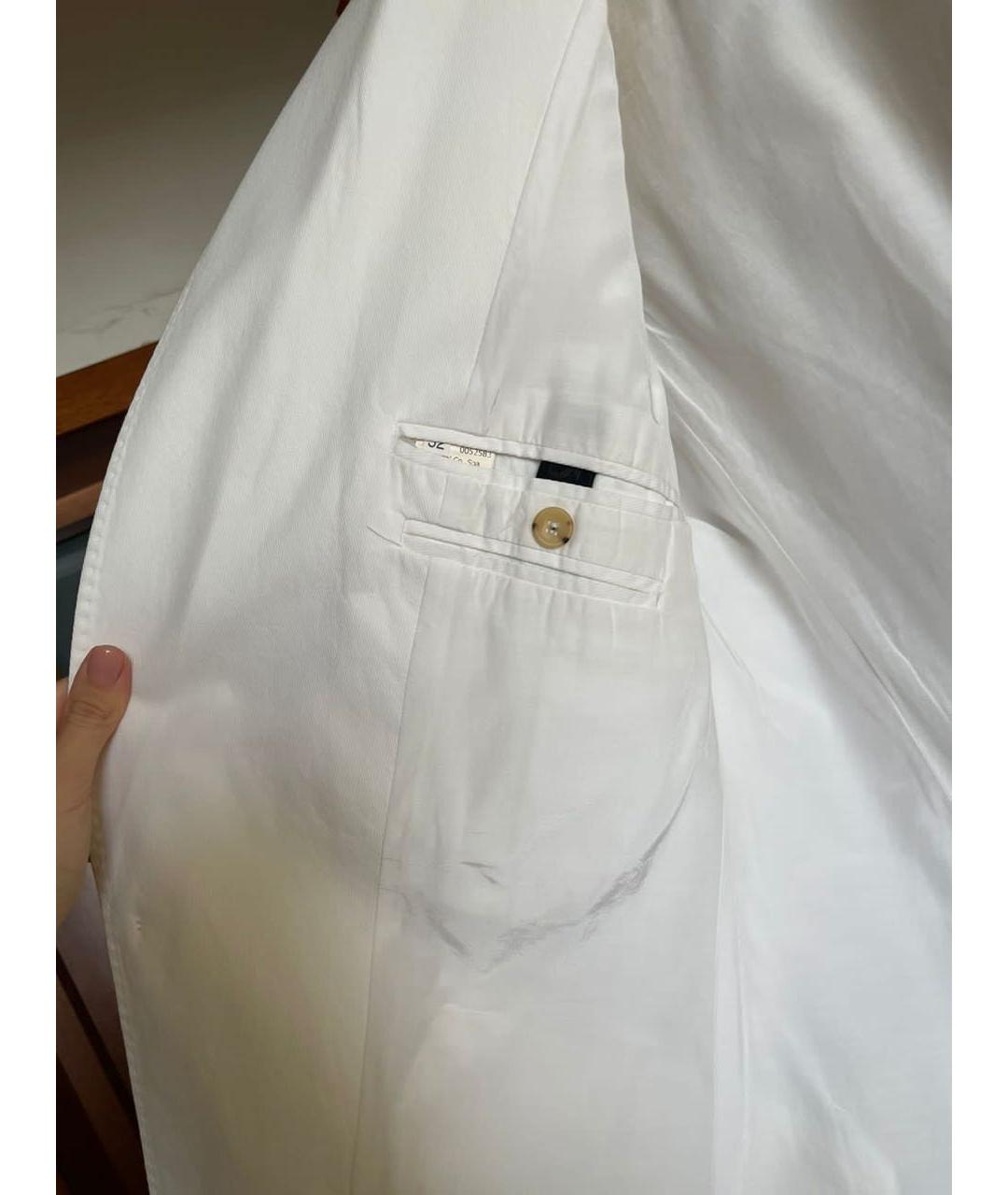 JOHN GALLIANO Белый хлопковый пиджак, фото 4