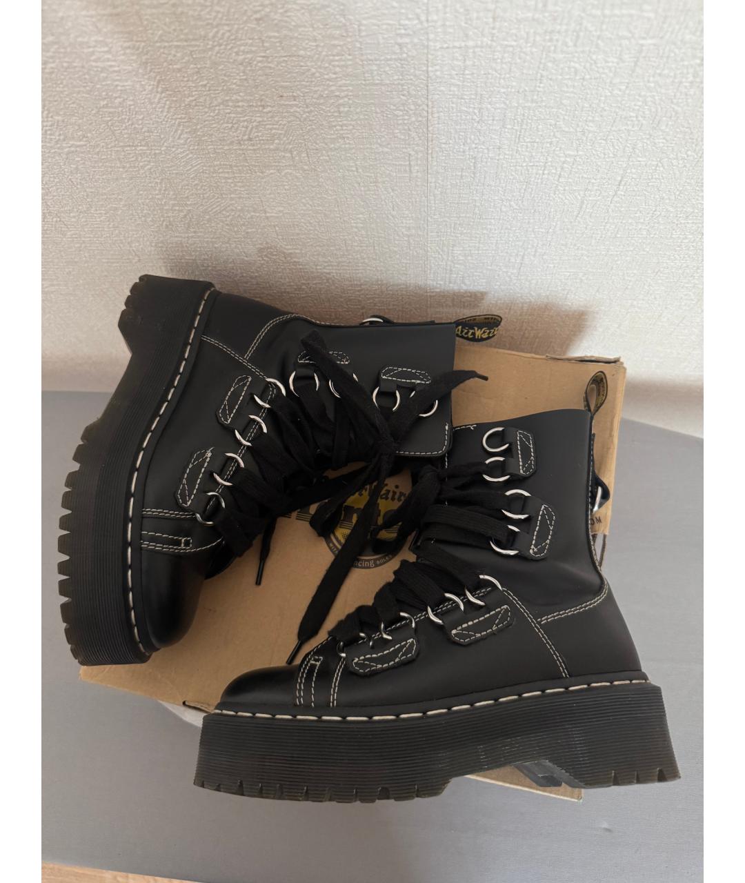 DR. MARTENS Черные кожаные ботинки, фото 3