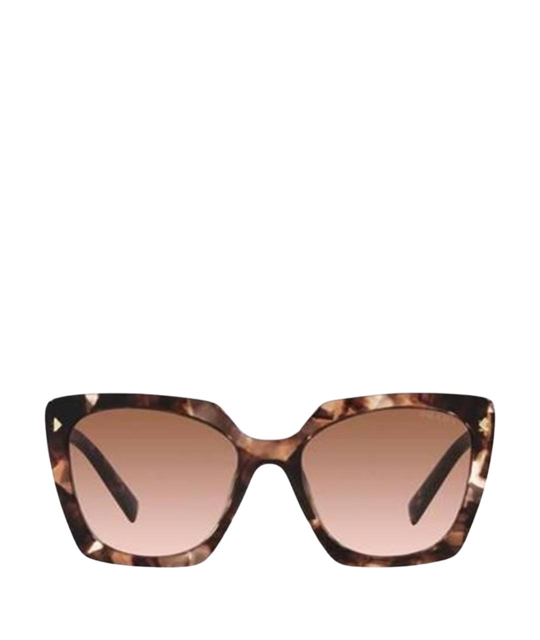 PRADA Коричневые пластиковые солнцезащитные очки, фото 1