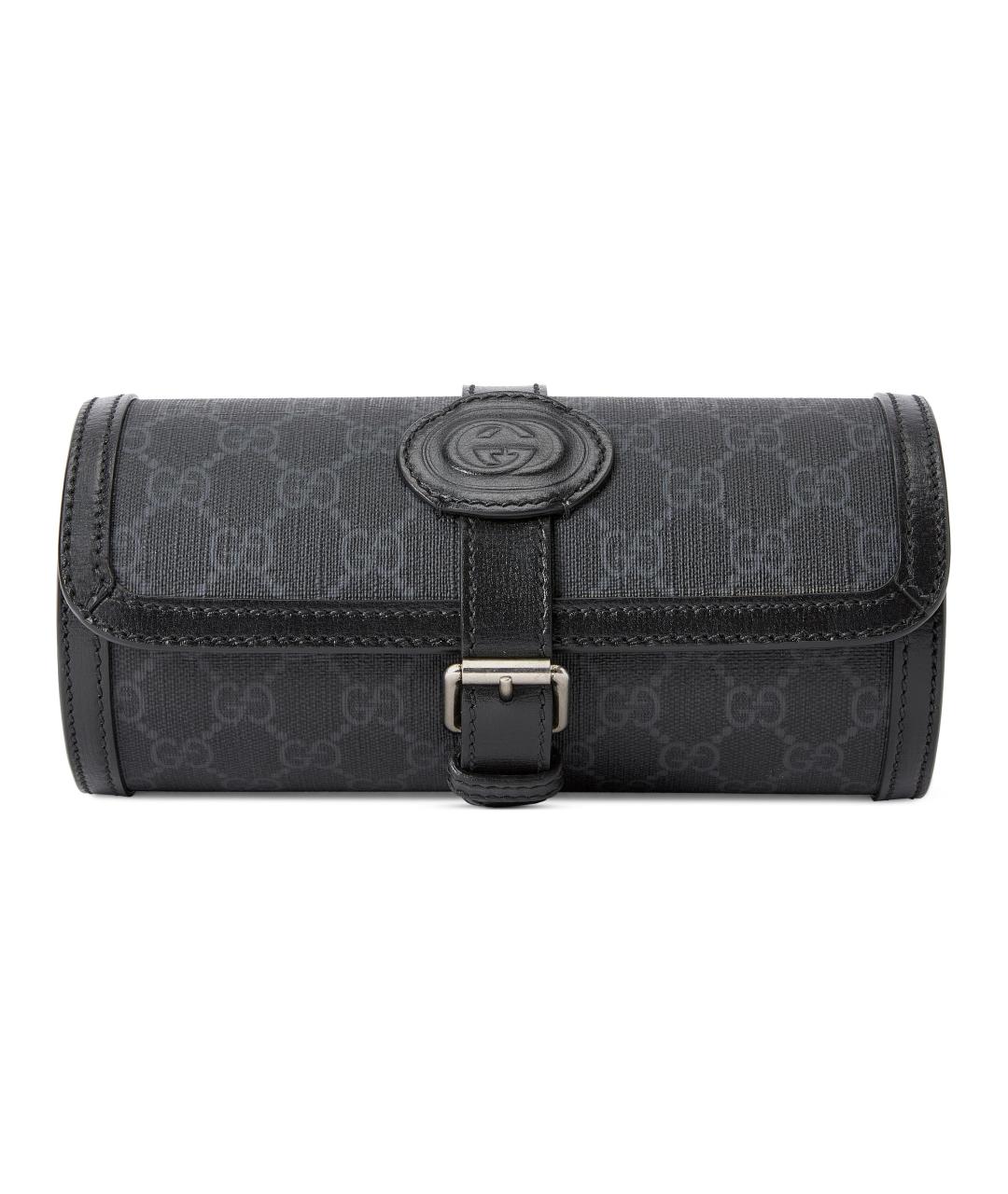GUCCI Черная барсетка из канвы, фото 6