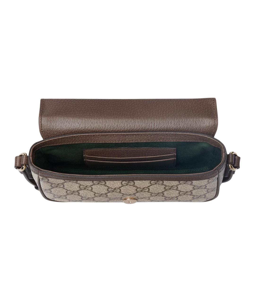 GUCCI Коричневая сумка через плечо из канвы, фото 4
