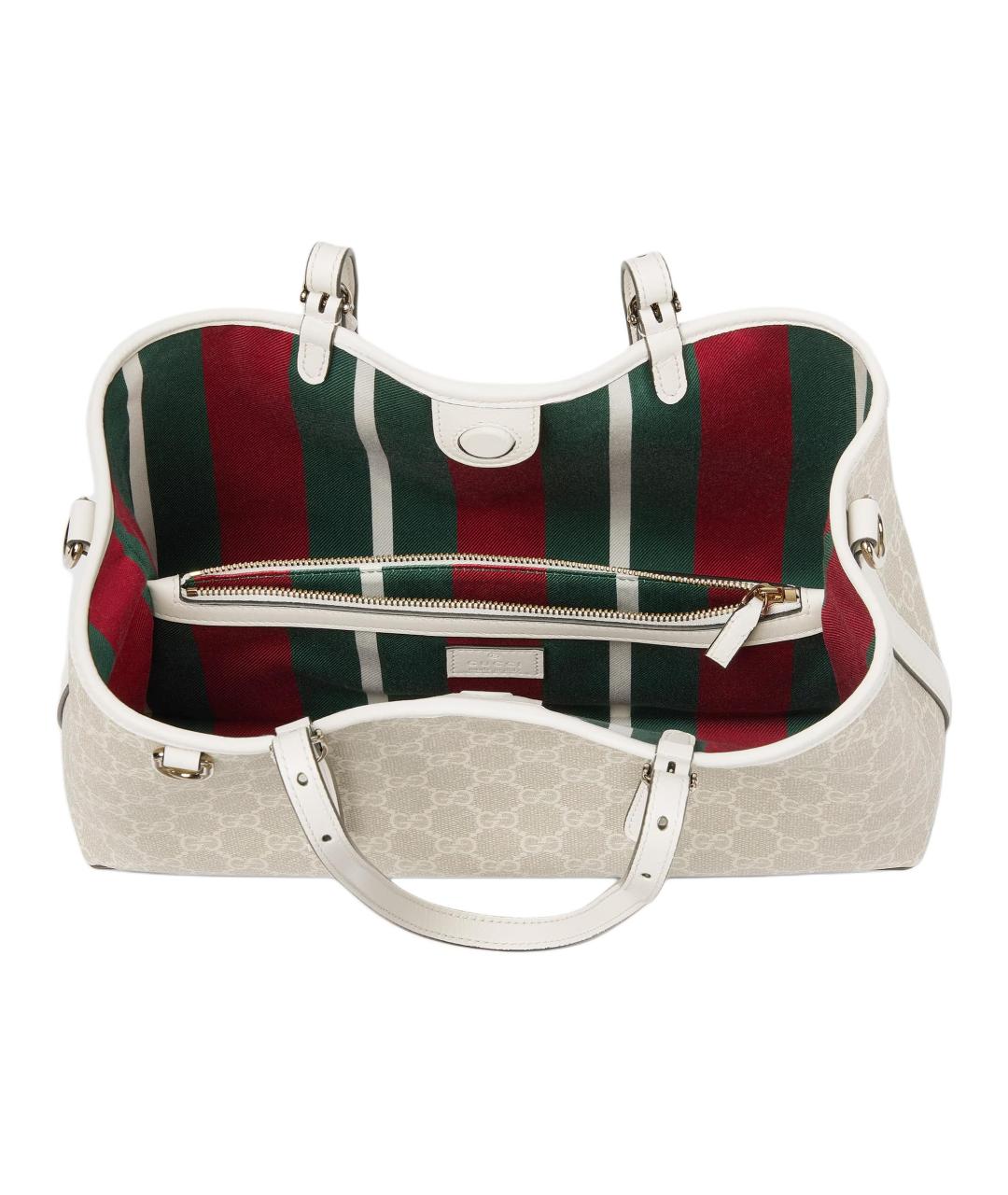 GUCCI Бежевая сумка через плечо из канвы, фото 5