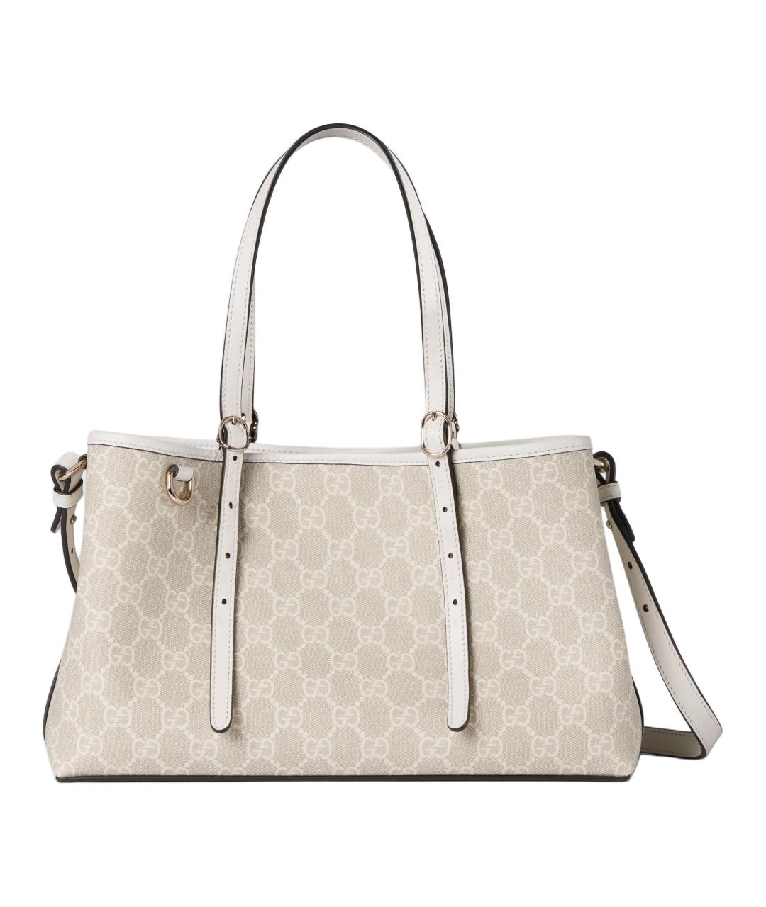 GUCCI Бежевая сумка через плечо из канвы, фото 1