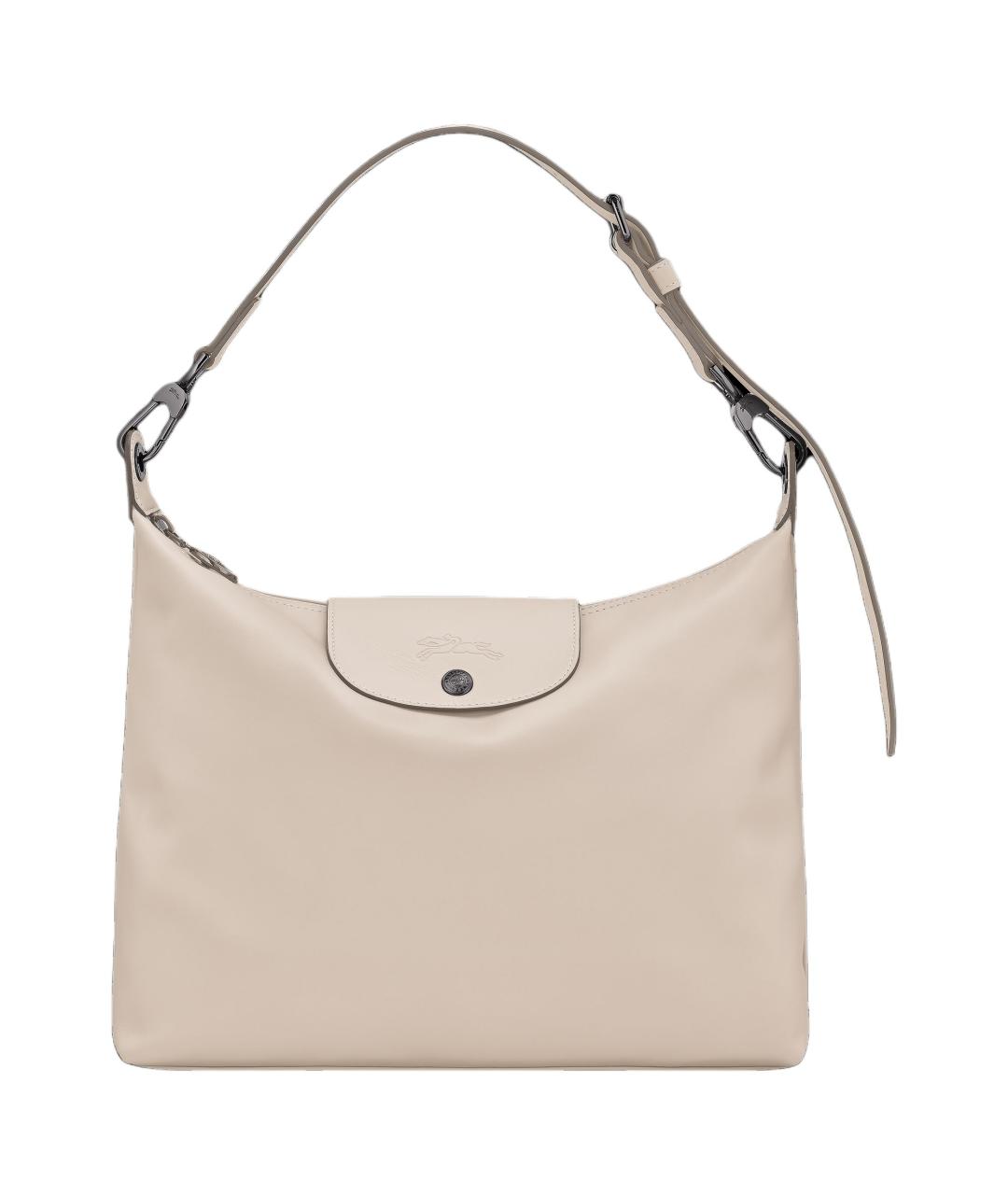 LONGCHAMP Серебряная кожаная сумка через плечо, фото 1