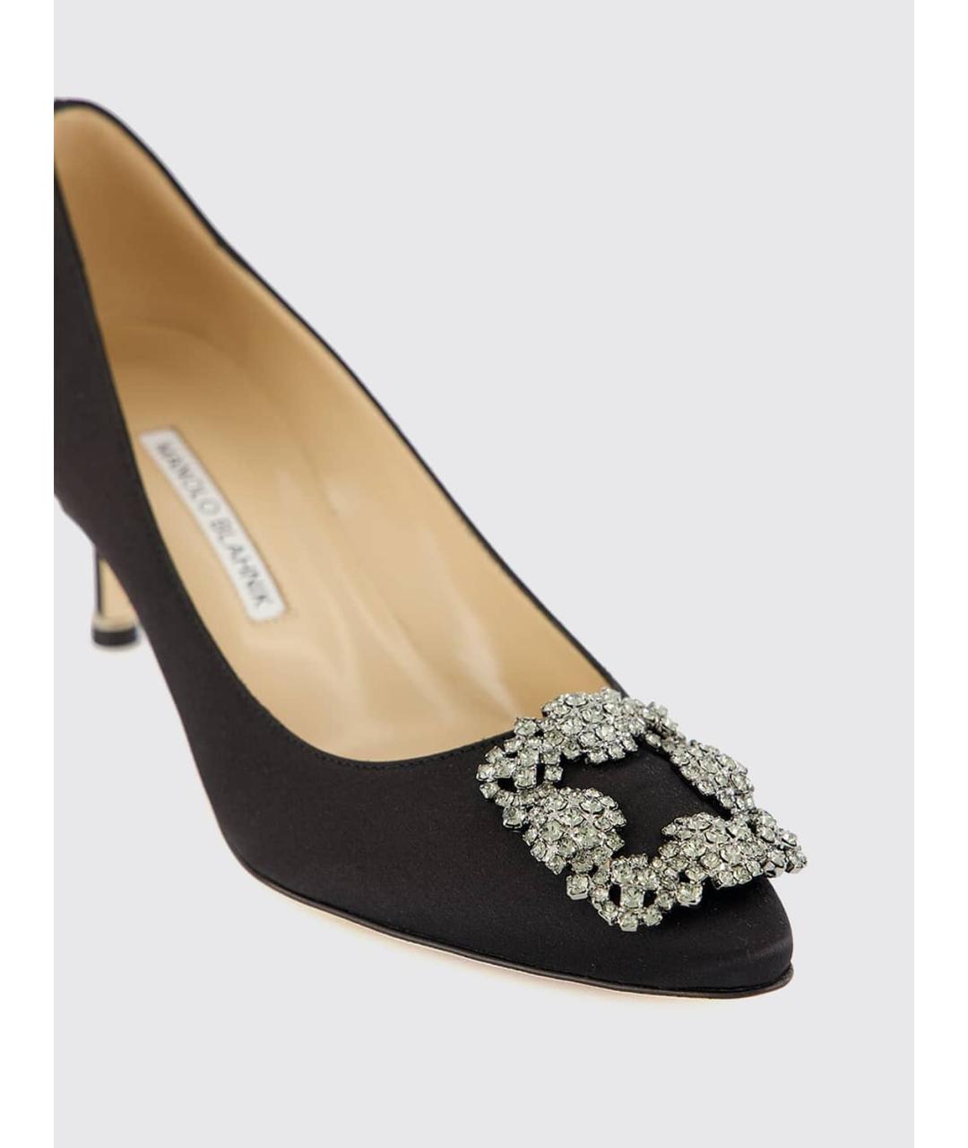MANOLO BLAHNIK Черные текстильные туфли, фото 4