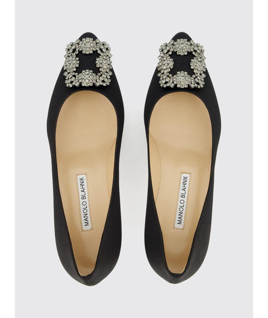 MANOLO BLAHNIK Черные текстильные туфли, фото 5
