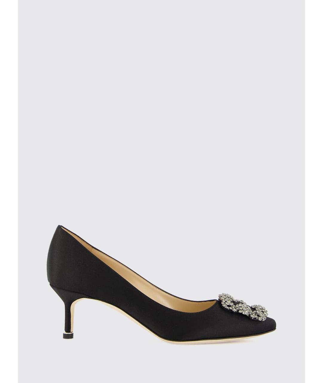 MANOLO BLAHNIK Черные текстильные туфли, фото 6